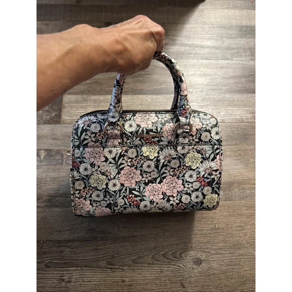 Karl Lagerfeld Paris Floral Women's Satchel  Rose Bag Purse NO CROSSBODY STRAP